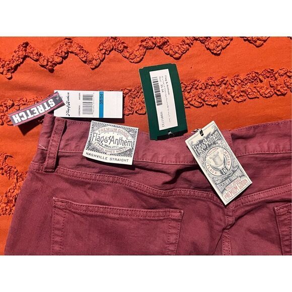 Flag & Anthem jeans Nashville Straight BNWT size 35 34 red - Picture 7 of 13